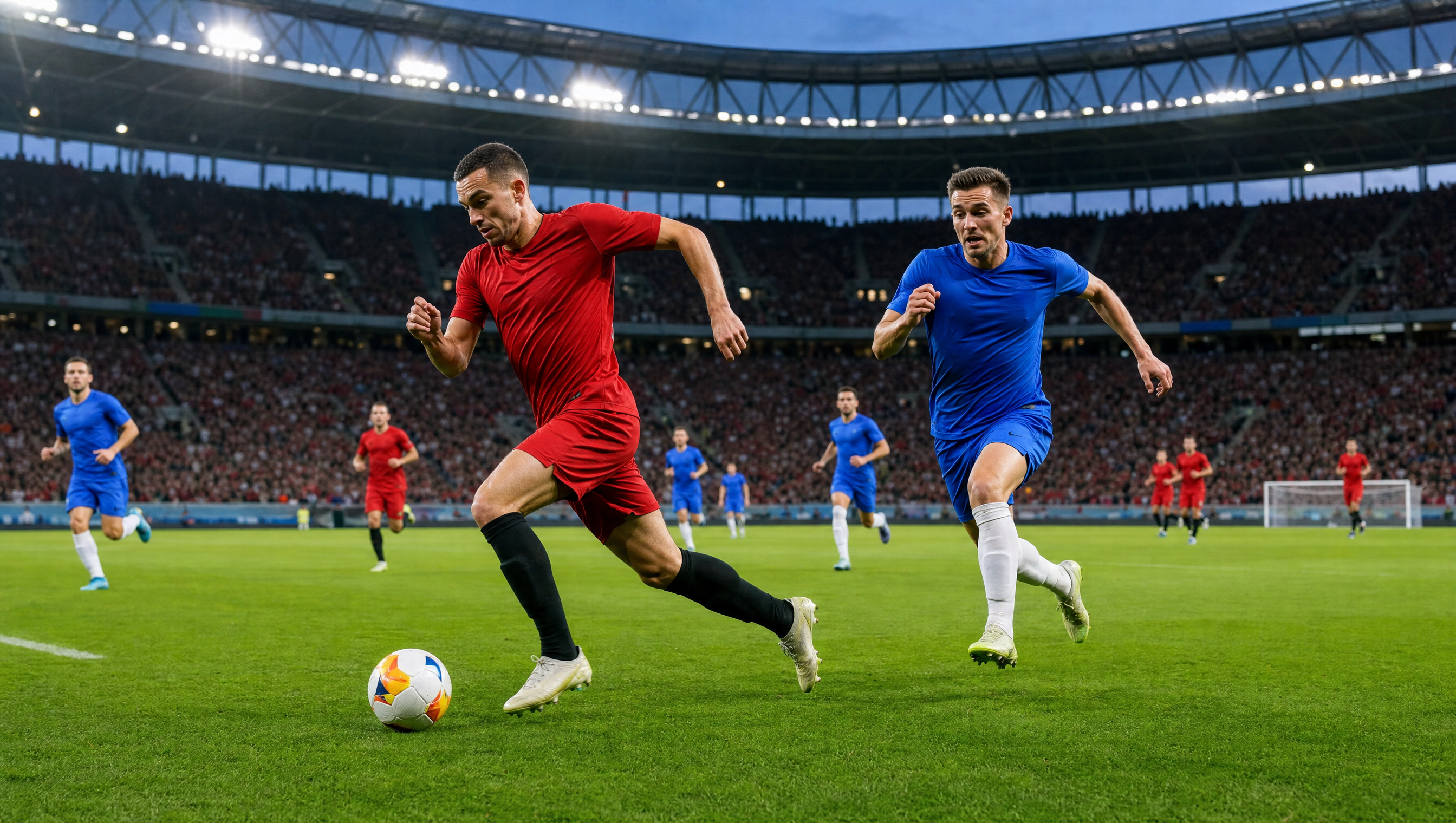 Televisão a exibir uma transmissão desportiva em direto